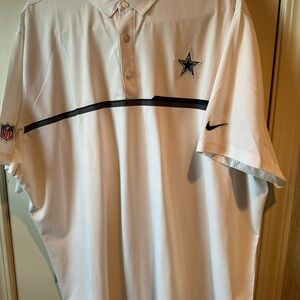 Nike Men's White Polo Shirt with Black Accents